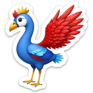 beija-flor com pluma toda azul e apenas o pé vermelho sticker