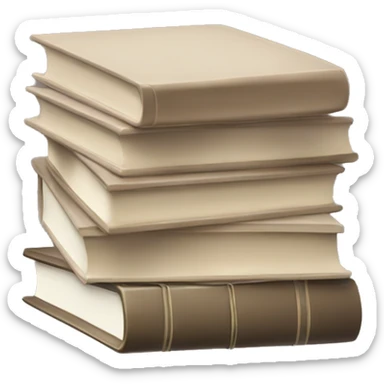 A stack of books in neutral colours  sticker