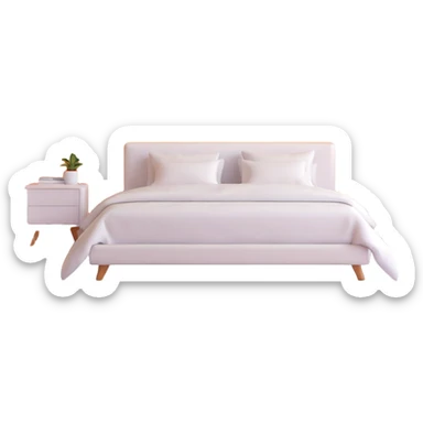 clean modern minimalist bedroom with blue color scheme, sleek furniture sticker