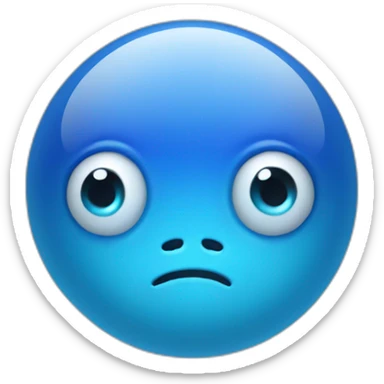 a blue sphere creature with a single blue eye sticker