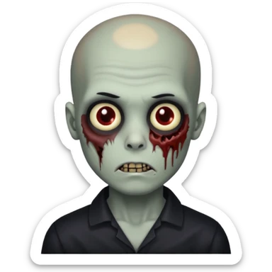 zombie boy black hair e cabelo curto quase careca sticker