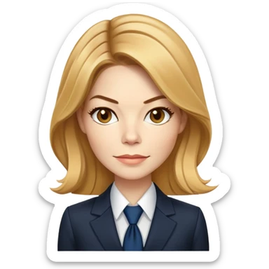 Michelle Monaghan with honey blonde hair as CEO in business attire sticker