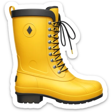 yellow waterproof boots sticker