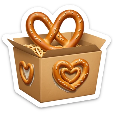 Pretzel on food paper box sticker