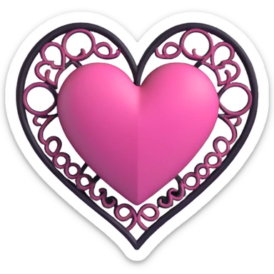 BLACKPINK-inspired gothic heart ,  hearts, black and pink, cute,  sticker