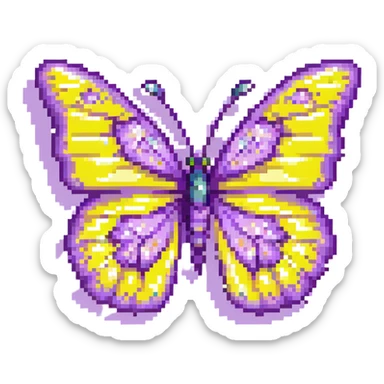 purple butterfly with sparkles sticker
