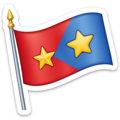 Make an a flag that is red blue red it’s a yellow star in the middle no stick  sticker