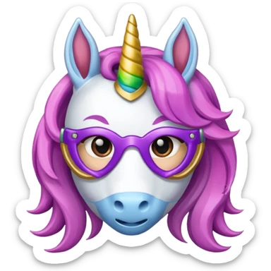 unicorn face mask scout girl sticker