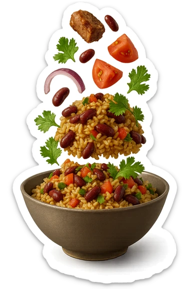 bowl in cui cade cibo da ristorante, iperrealistico 4k sticker