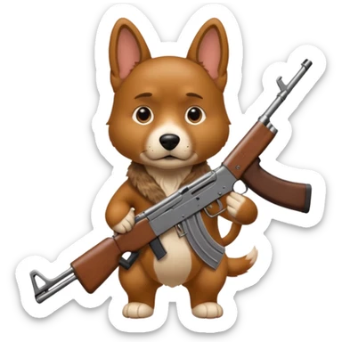 Dog with ak-47 sticker