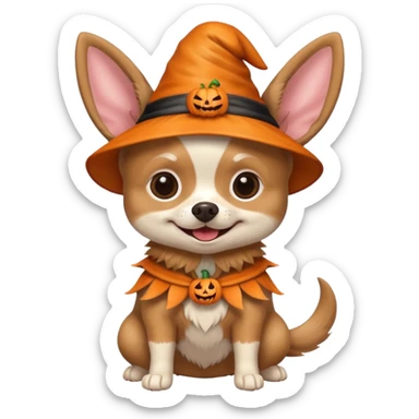 Chihuahua wearing a Halloween costume sticker