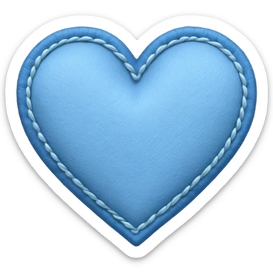 blue heart with a stitched border sticker