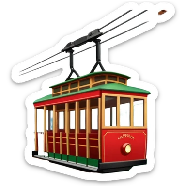 A cable car san francisco style climbing sticker
