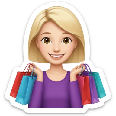 Personal shopper with too much shopping bags sticker