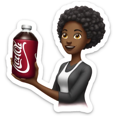 Black women holding a dr pepper sticker
