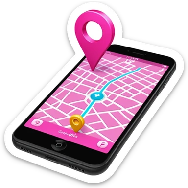 pink gps map lines sticker