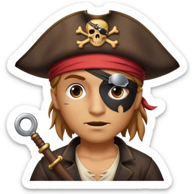 Pirata con un gráfico y un parche sticker