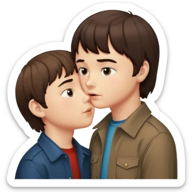will byers and mike wheeler kissing sticker