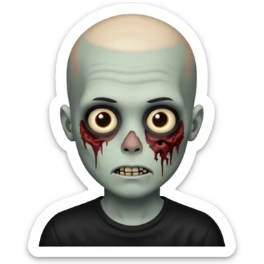 zombie boy black hair e cabelo curto quase careca sticker
