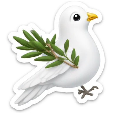 A white dove with an olive branch sticker