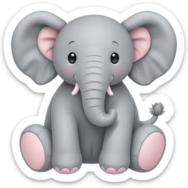 jellycat plush Elephant with bow sticker