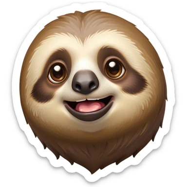 Cinematic Comical Sloth Portrait Emoji, Head tilted dramatically with an exaggeratedly shocked expression, featuring a slow, adorably sluggish form with wide, comically expressive eyes full of humorous disbelief, Simplified yet hilariously expressive features, highly detailed, glowing with a slightly sassy, lazy glow, high shine, dramatic yet playful, stylized with an air of quirky, unhurried attitude, soft glowing outline, capturing the essence of a meme-worthy sloth that looks ready to side-eye its way into viral fame! sticker