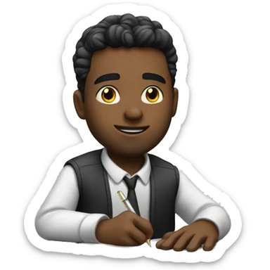 Me signing a contract sticker