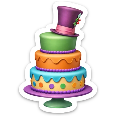 Mad hatter’s unbirthday cake sticker