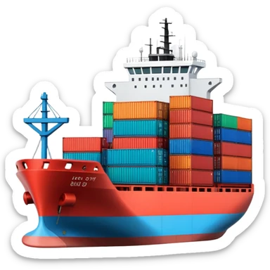 cargo ship with containers sticker
