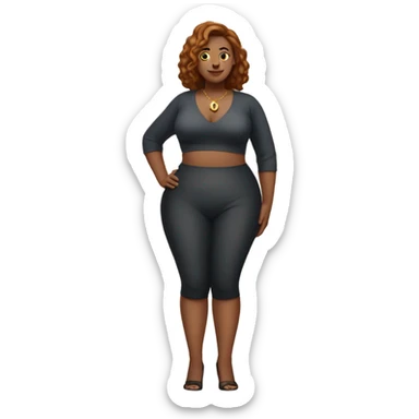 single Slim-Thicc white woman posing (hourglass figure) sticker