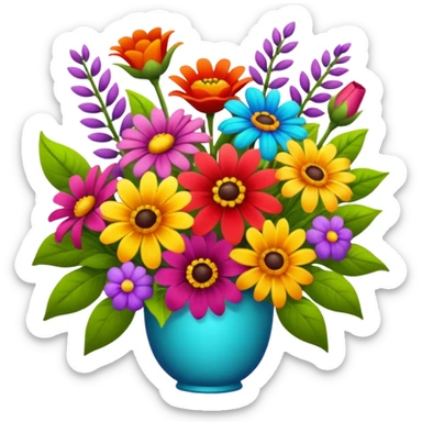 A bright floral bouquet, vibrant colors sticker