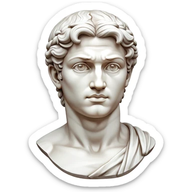 Full view of Michelangelo's David statue, Renaissance masterpiece, artistic stylized representation of the biblical hero sticker