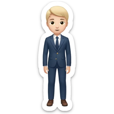 Young man, tailored trousers, a crisp button-down shirt, a blazer, and tie

 sticker