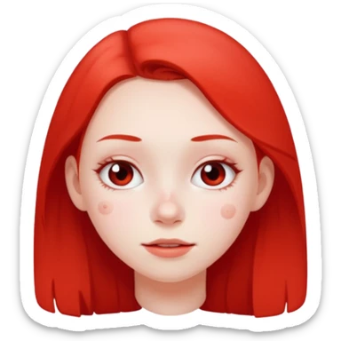 Girl with white-red pimples  sticker