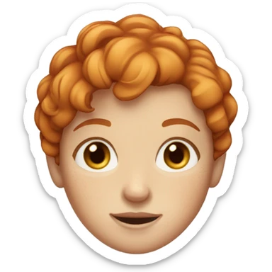 Ginger girl with short hair and freckles with brown eyes sticker