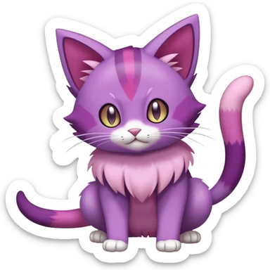 Purrloin-Skitty-Pokémon-Fakémon-hybrid-creature (full body) sticker