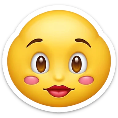 Yellow emoji with puckered lips  sticker