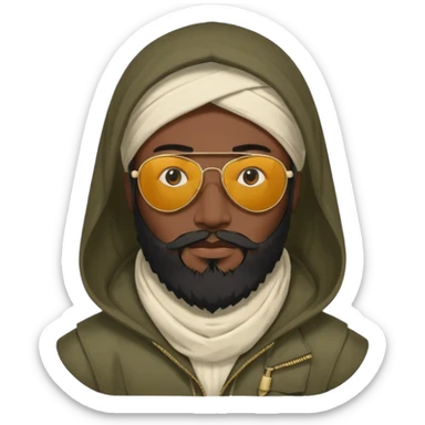 Una persona encapuchada y con lentes de reiser talibán sticker