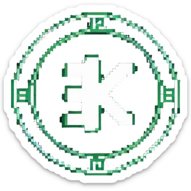 Kaspa crypto coin with K symbol sticker