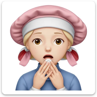 a person choking themselves with a bonnet on sticker
