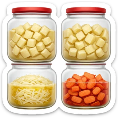 sauerkraut and kimchi in jars sticker