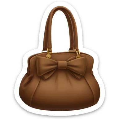 Brown bow purse sticker