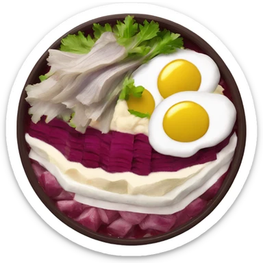 Shuba russian Layered Beet dish  with Herring and mayo sticker
