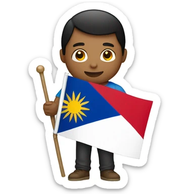 A person holding the philippines flag sticker