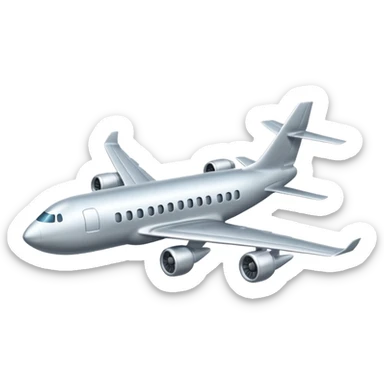 A plane which is flying in left direction sticker