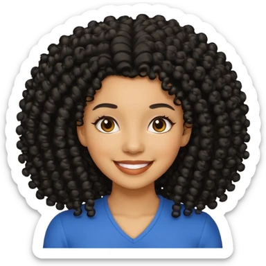 Uma mulher negra da pele clara com cabelo enrolado grande preto  sticker
