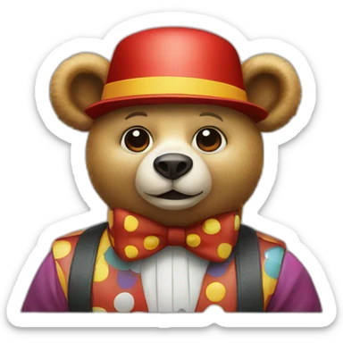 clown bear in audi automobile sticker