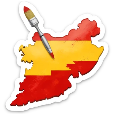 Create a emoji an Karnataka Map top yellow brush paint type and bottom red brush paint type sticker