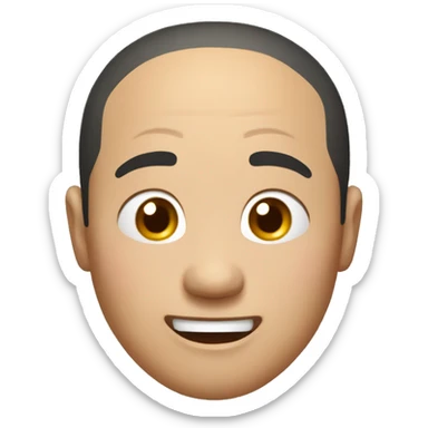 Smiling Mongolian man have a surprised  sticker