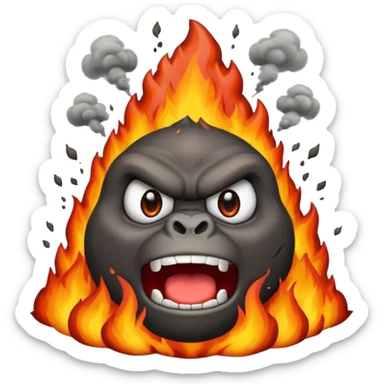 can i have an image of an angry volcano erupting with an angry face. dont make it look like a garilla sticker